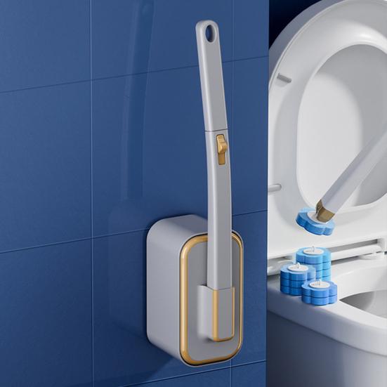 Одноразовый ершик для унитаза, чистящее средство с держателем и 6 сменными насадками для стены