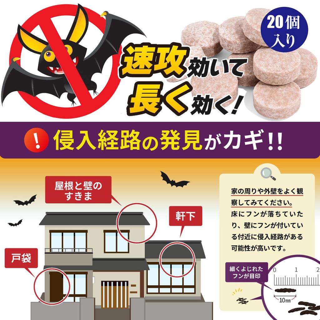 УБУГ Летучая мышь Летучая мышь Летучая мышь Профессиональный Натуральный Аромат для Спокойствия Отпугивает Летучих Мышей Примерно на 1 Месяц Репеллент, Репеллент, 10 штук, Контроль,