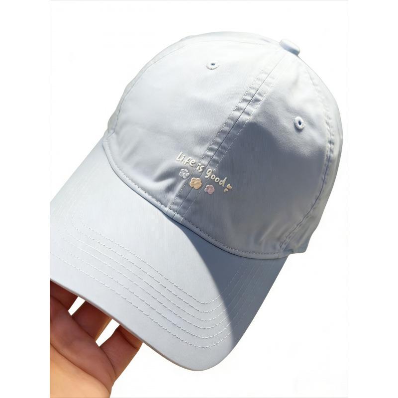 Letter Embroidered Baseball Cap Women'S Versatile Face Small Soft Top Cap Wide Brim Big Head Circumference Deep Top Hat