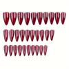 [Top-Rated] 30pcs Fashion Long Almond Shape Nails Red Cat Eye Halloween Press On Nails Acrylic Nails Fake Nails Nails Manicure Set Detachable