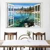 57*90cm 3D Mountain Forest Hupo Natural Scenery False Window Wall Painting Living Room Bedroom Removable Wall Sticker Hoom Decor