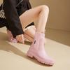Women's Elastic Mid-Calf Waterproof Fashion Rain Boots - Wear-Resistant, Non-Slip, Height-Increasing, Solid Color.