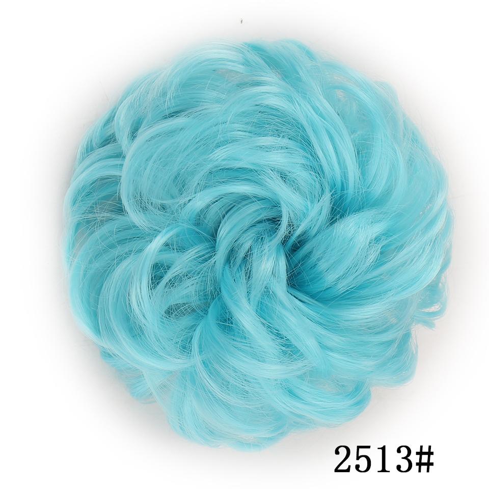 Messy Scrunchies Synthetic Hair Bun With Elastic Band Natural Fake Hair Tie Pieces Ponytail Colored Black Purple Pink Green Gray For Woman Chignon