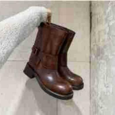 Кожаные Черные Ботильоны Пряжка Массивная Подошва Ботинки Мартин Вестерн Ботильоны Короткие Ботинки Женские Ботинки Рыцаря