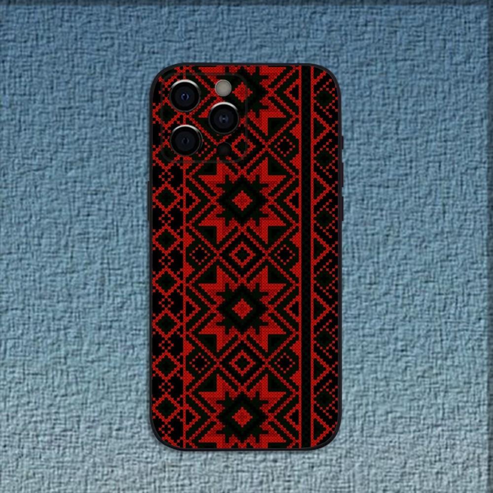 Чехол для телефона с узором 'Г-Украина Орнамент' Для iPhone 16,15,14,13,12,11,Pro,X,XS,Max,XR,Plus,Mini Мягкий Черный Чехол