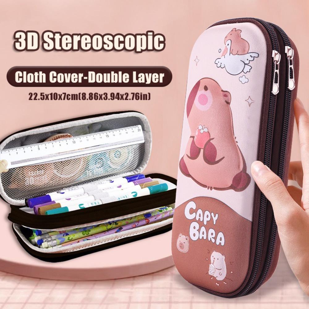 3D Capybara Pen Bag Large Capacity Pen Box Dirt-proof Pencil Case School Office