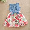 Платье для детей от 2 до 12 лет, летнее, новое, повседневное, джинсовое, с цветочным принтом
