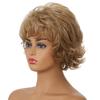 European and American Women Natural Looking Short Wig Front Lace Heat Resistant Synthetic Curly Wavy Wigs for Everyday Life