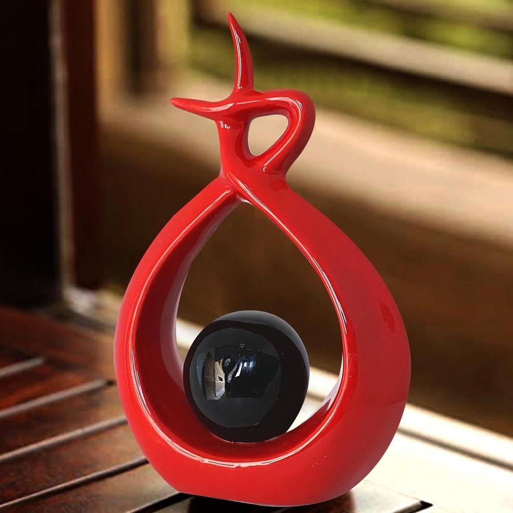 Керамическая спиральная статуэтка для украшения дома (Упаковка из 1 шт., КРАСНЫЙ и черный)