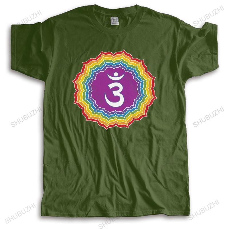 Fashion T Shirt Unisex Unisexdala Short Sleeved Cotton Tshirt Round Neck Graphic Buddhism Tshirt Seven Chakras Colors Tee Tops Gift
