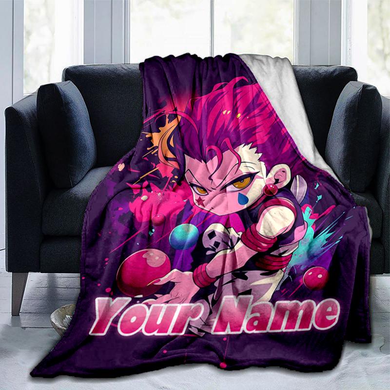 1PC Custom Name "Powerful Pink Warrior" flannel blanket versatile,all-season throw suitable for the living room,bedroom,camping,travel,and gift
