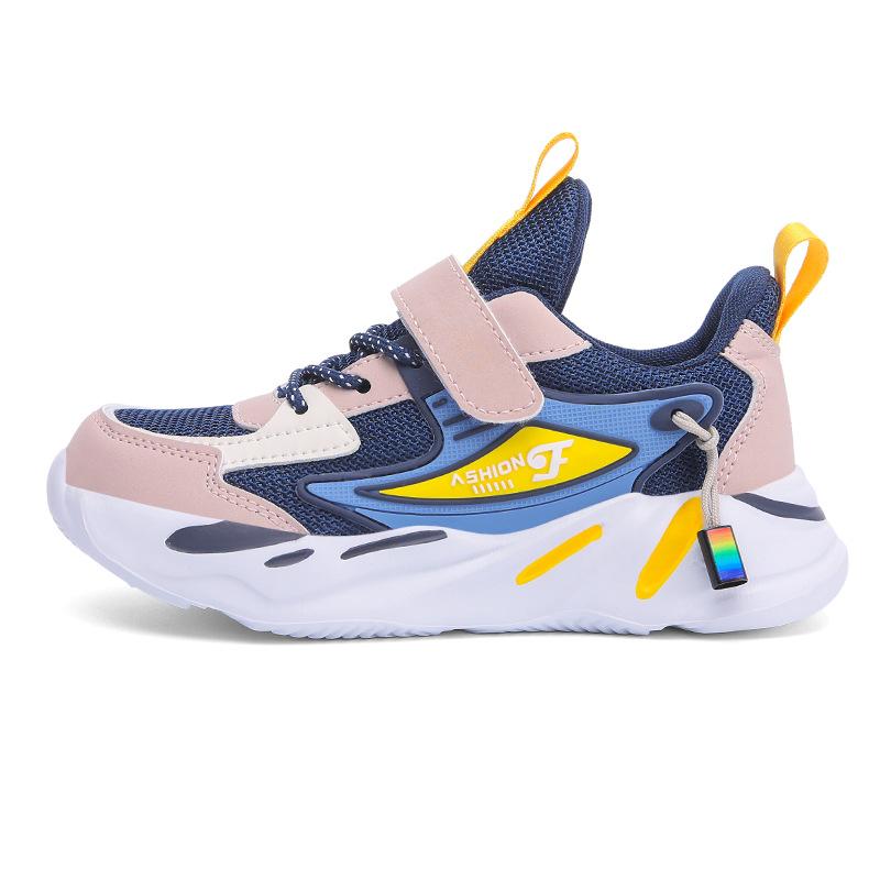 Kids' Breathable Mesh Chunky Sneakers Hook and Loop Casual Sports Shoes for Boys