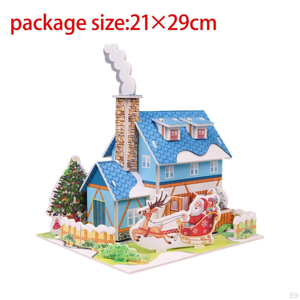 DIY Decoration, Christmas Crafts, Indoor And Outdoor 3D Puzzle for Kids, Craft House