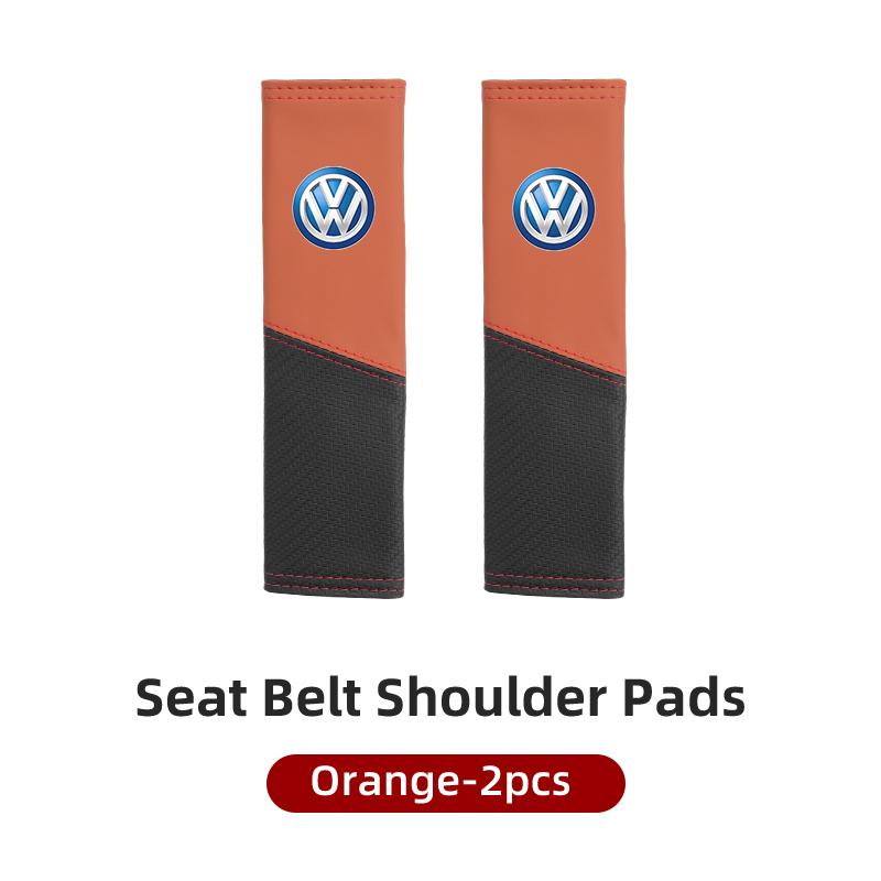 CUP1 Car Seat Belt Cover Safety Belt Two-colour Splicing Shoulder Protection Pads For VW Tiguan CC Jetta Polo Passat T-ROC Touareg