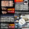 60/220Pcs Bare Terminals Lug Tinned Copper Tube Lug Ring Seal Battery Wire Connectors Bare Cable Crimped Soldered Terminal Kit