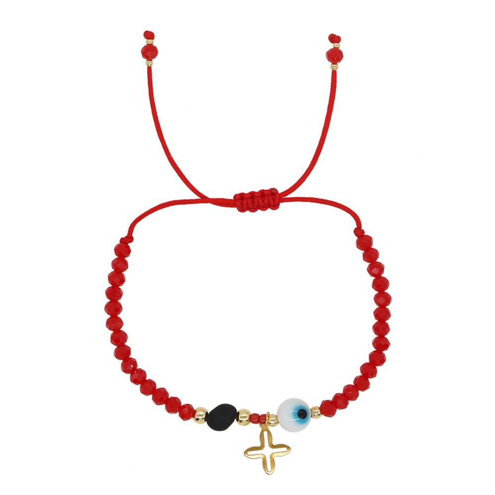 2025 Year of the Snake Lucky Red String Handmade Beaded Bracelet Set with Evil Eye for Couples