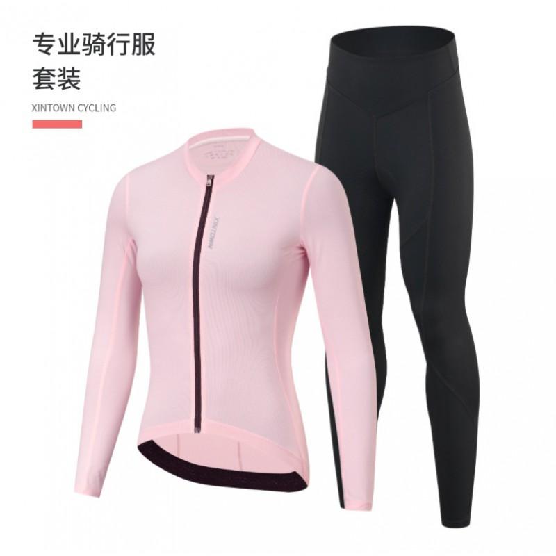 Womens Long Sleeve Cycling Jersey Breathable Quick-Dry Slim Fit Road Bike Top