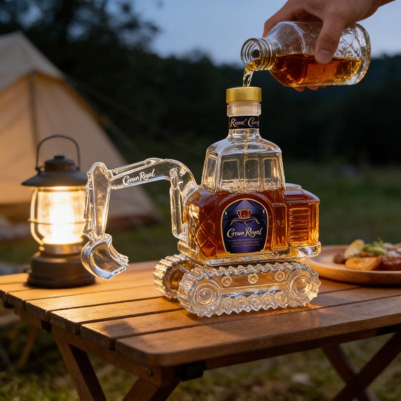 2026 New Heavy-Duty Excavator Whiskey Decanter Premium Craftsmanship Gift for Builders Collectors Whiskey Lovers Unique Barware