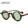 New Retro Small Round Punk Women Sunglasses Fashion Green Shades UV400 Trending Men Leopard Sun Glasses