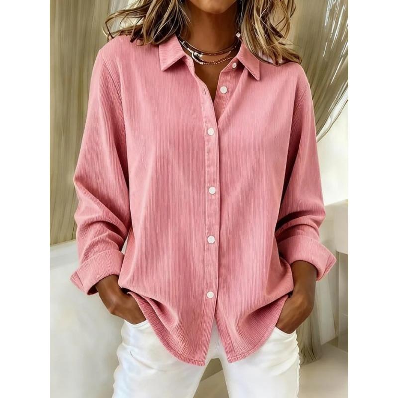 BFCCQB Women's POLO Neck Long Sleeve Autumn Winter Fashion Casual Blouses & Shirts