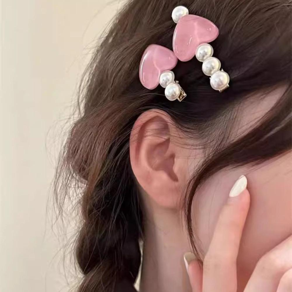 Pearl Side Hairpin Sweet Bangs Hair Clip Princess Headdress Styling Tool for Girls