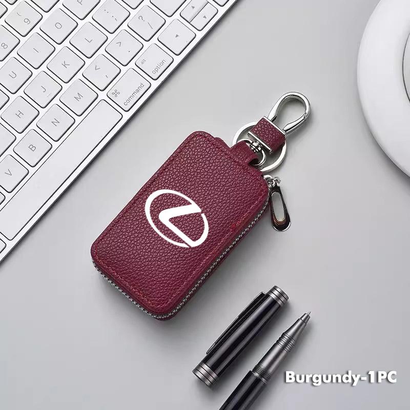 For Lexus Leather Car Keychain Bag Organizer Key Zipper Case Bag Protection Cover CT ES GS NX IS250 RX350 IS200 LX570 UX250h AFJ1