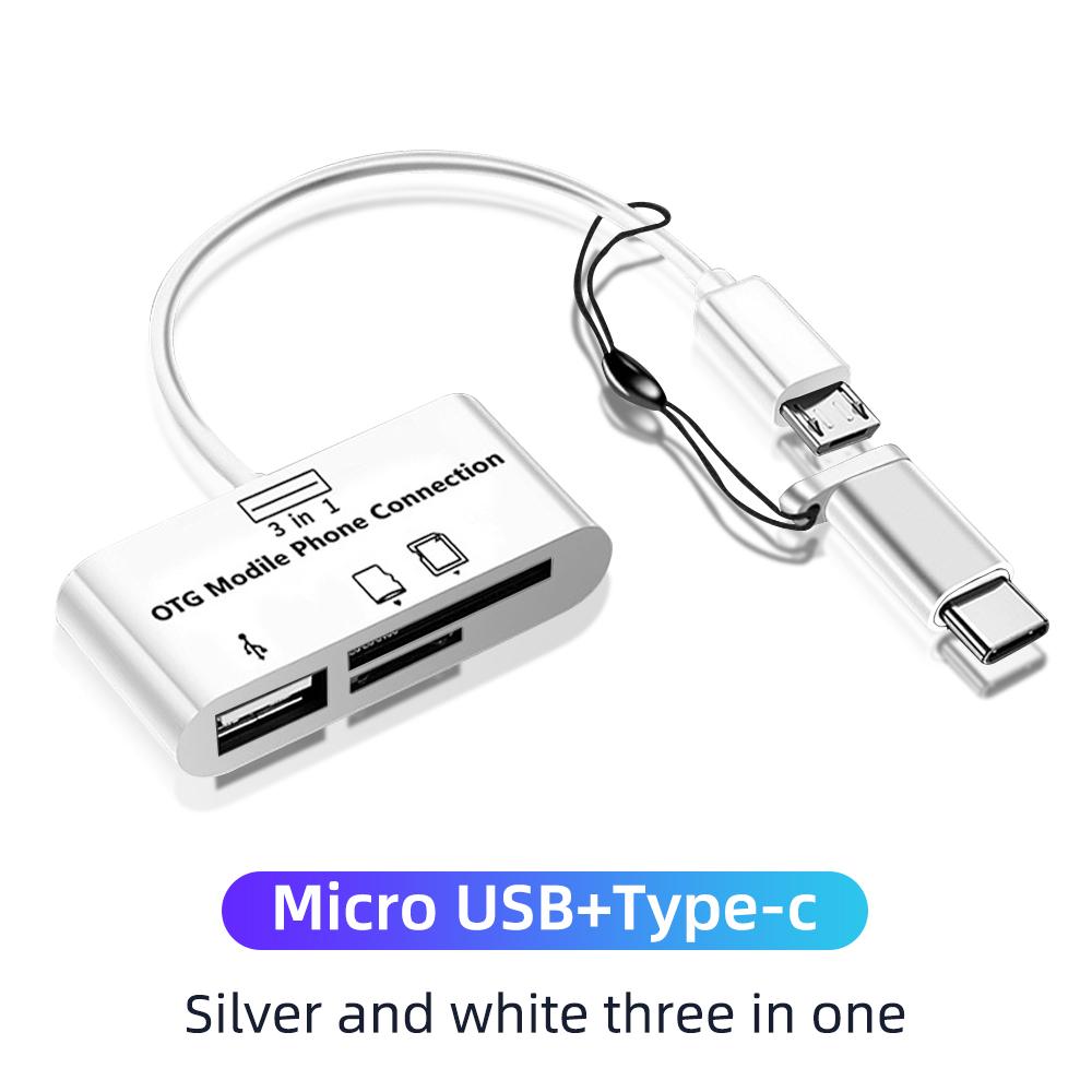FONKEN 3 в 1 Type-c Micro USB SD TF Телефон OTG Card Reader Хост-адаптер SD Card Reader U Адаптер для чтения дисков для телефона Macbook Tablet