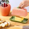 Butter Dish with Lid Strawberry-Shaped Ceramic Butter Keeper Microwave & Dishwasher Safe Butter Storage Container Hand-Painted Kitchen Serving Tray