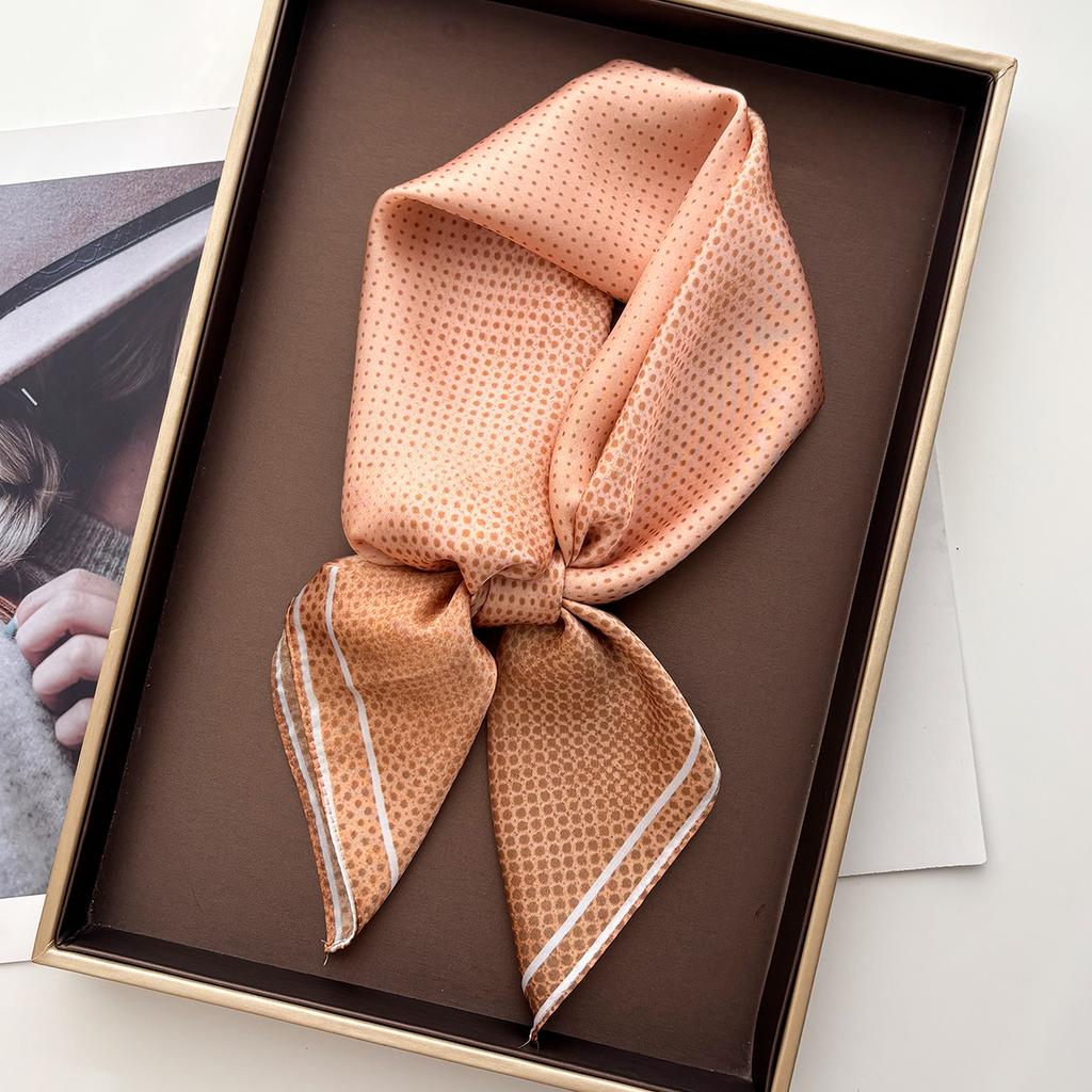 Luxury Square Scarf For Women Soft Stain Imitation Silk Bandana For Travel Elegant Hijab Neckerchief Fashion Shawl Wraps