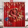 Vibrant Chinese Dragon Curtains Set of 2 – Rainbow Scales, Fire & Water Motifs, Rod Pocket Blackout Drapes for Festive Decor