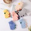 New Children's Children's Gloves Winter Baby Five-finger Gloves Boys and Girls Warm Cartoon Middle Children's Writing Gloves Winter