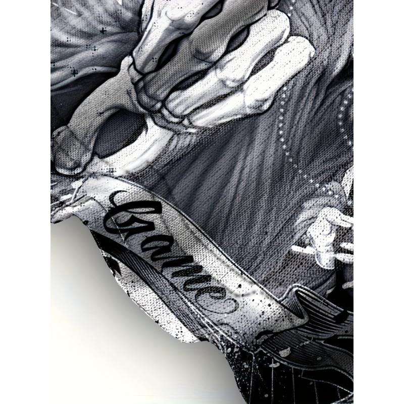 Мужской комплект из двух предметов, повседневная футболка с коротким рукавом и принтом черепа, комплект из 2 предметов для летнего активного отдыха