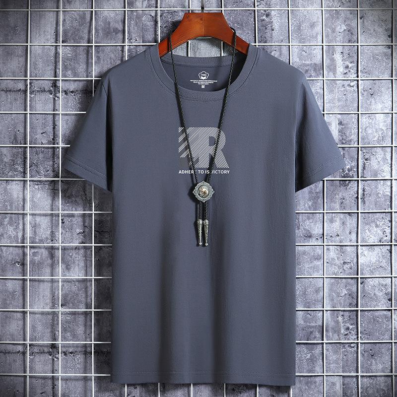 Мужская модная футболка с принтом R, футболка из чистого хлопка с короткими рукавами