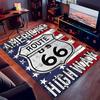 НАС. Впитывающий моющийся ковер с принтом Route 66, нескользящие коврики для ванной, кухонные коврики, коврик для йоги, коврик для прихожей гостиной, коврики для кемпинга и пикника