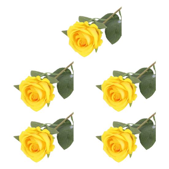 5 шт. Искусственные красные розы Имитация цветов с гибкими стеблями Реалистичные