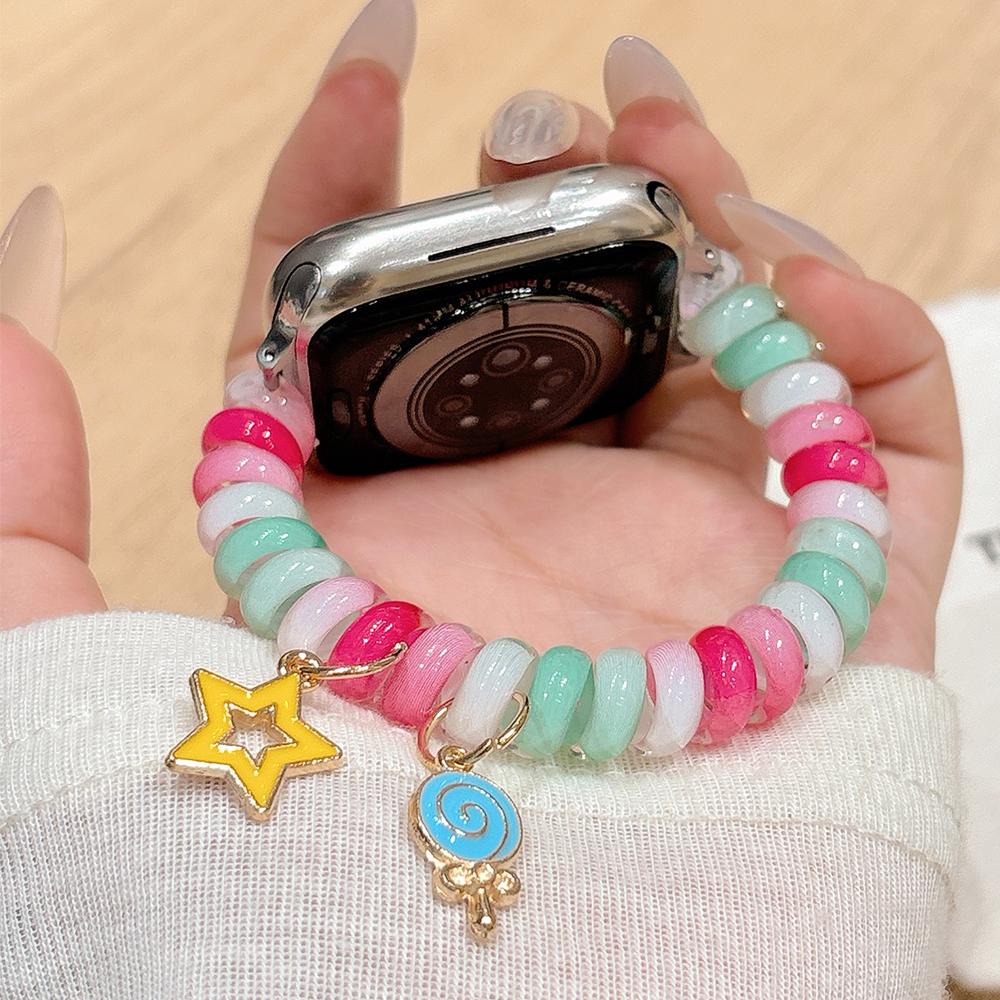 Милый тканевый ремешок-скранчи для ремешков Apple Watch Ultra 2 49 мм 40 мм 41 мм 44 мм 45 46 мм эластичный браслет iWatch серии 10 9 8 7 5 SE