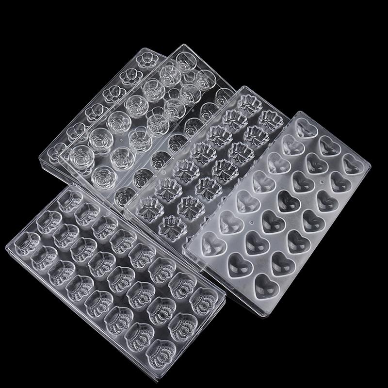 3D Chocolate Candy Bars Molds Tray Plastic Form Flowers Baking Pastry Tools