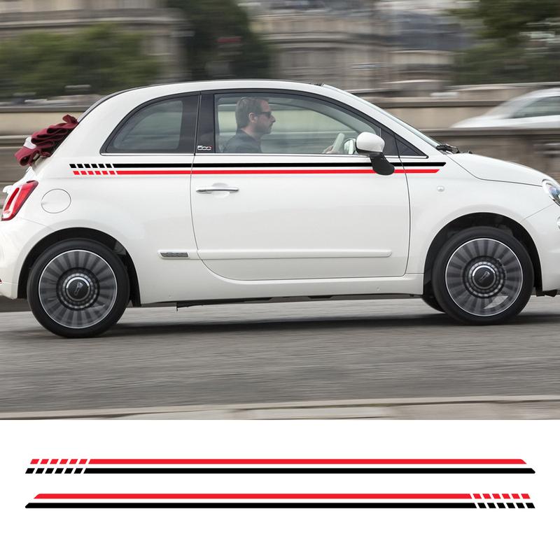 Car Waist Line Stickers for Fiat Abarth 500 Automobile Door Side Vinyl PVC Film Decals Decoration Auto Tuning Accessories