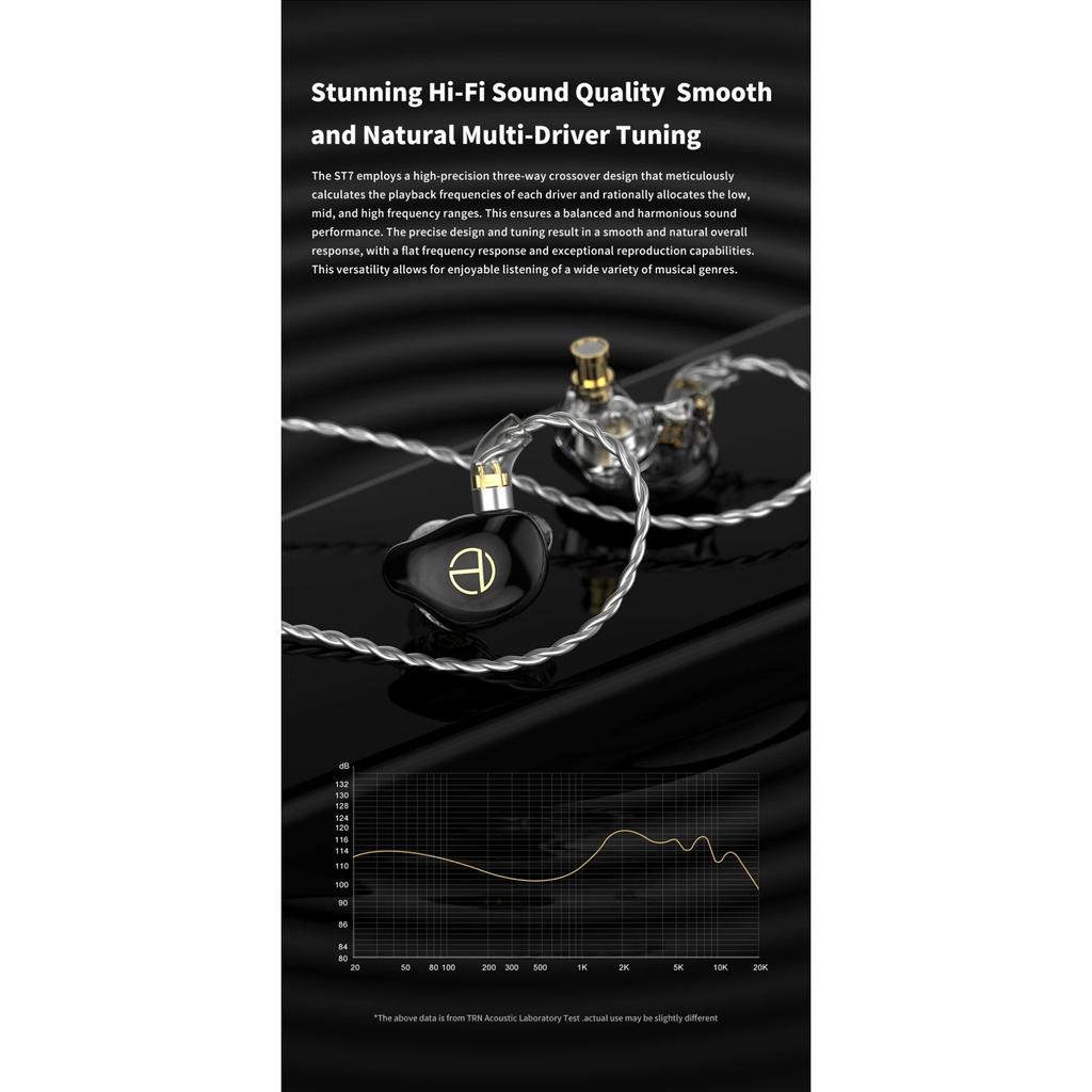 TRN ST7 Bass 2DD+5BA Hybrid Wired Earphones Earbud HIFI Sport Noise Cancelling Headsets for TRN Conch