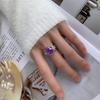 Ювелирное изделие Медное дно Позолоченное Высокоуглеродистый Алмаз Ледяной Цветок Темперамент Легкая Роскошь Кольцо Формы Голубиного Яйца 10 * 12