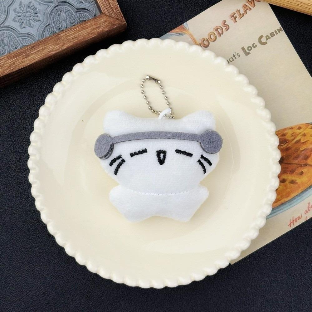 Cartoon Sad Cat Doll Keychain Funny Key Ring Cute Earphones Cat Pendant Friendship