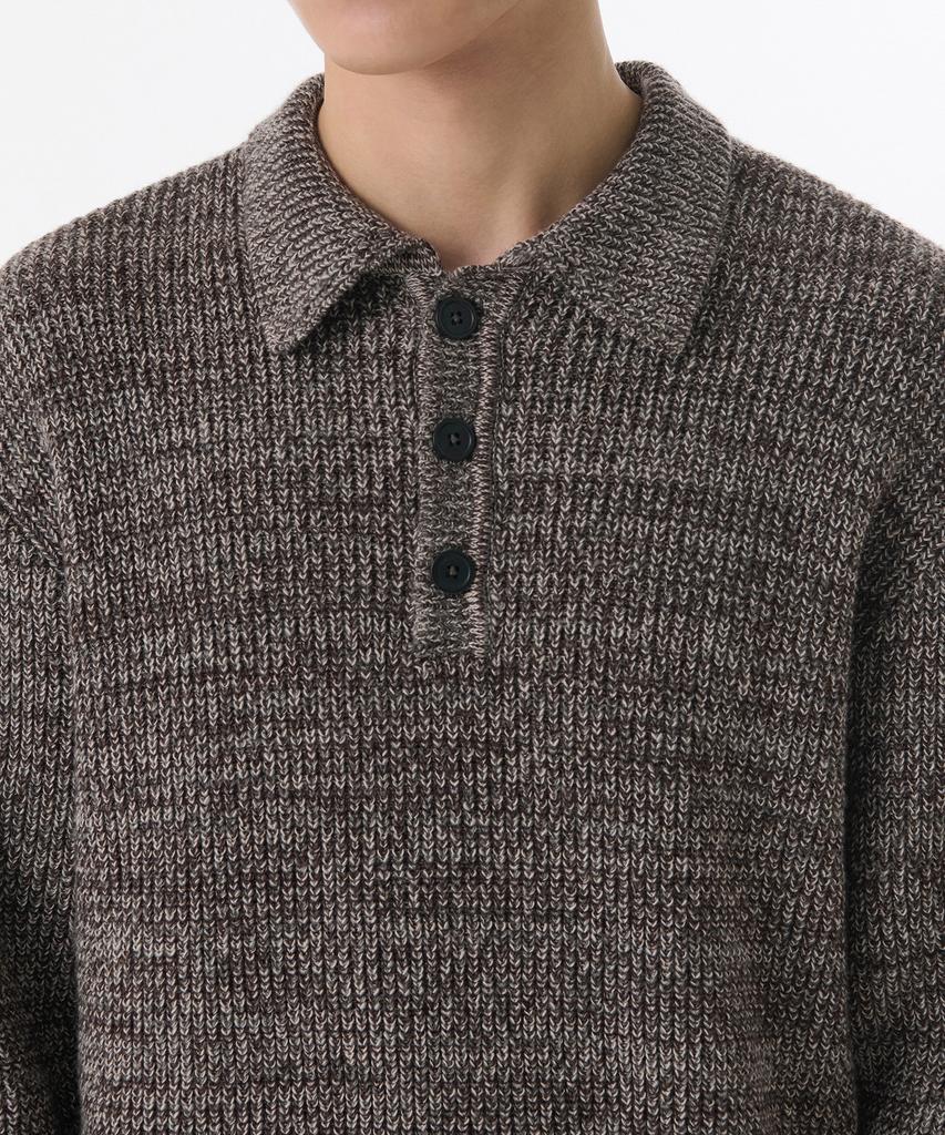 MUSINSA STANDARD Mixed Yarn Collared Knit [Brown]