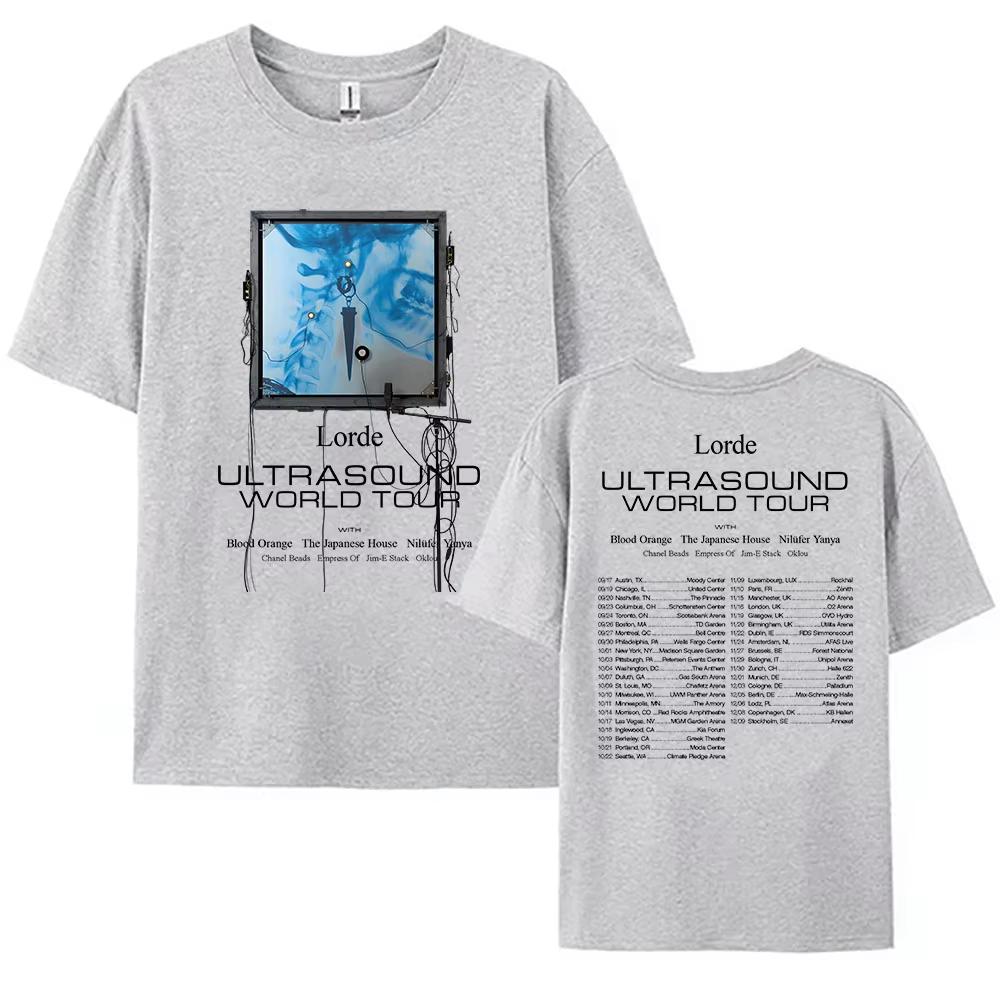 Lorde Ultrasound World Tour 2025 T-shirt Summer Short Sleeve Cotton Tshirts Casual Fashion O-neck Female T Shirt Graphic Clothes