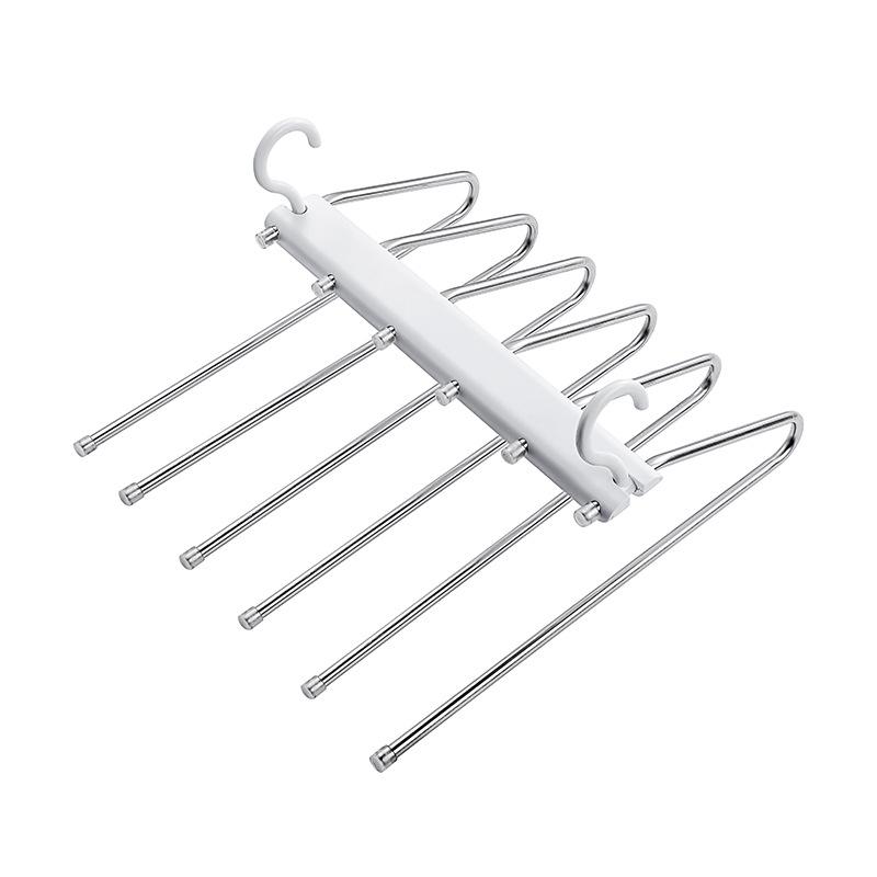 Вешалка для брюк из нержавеющей стали, складная, противоскользящая, с сушилкой - Многофункциональное решение для хранения, не оставляющее следов
