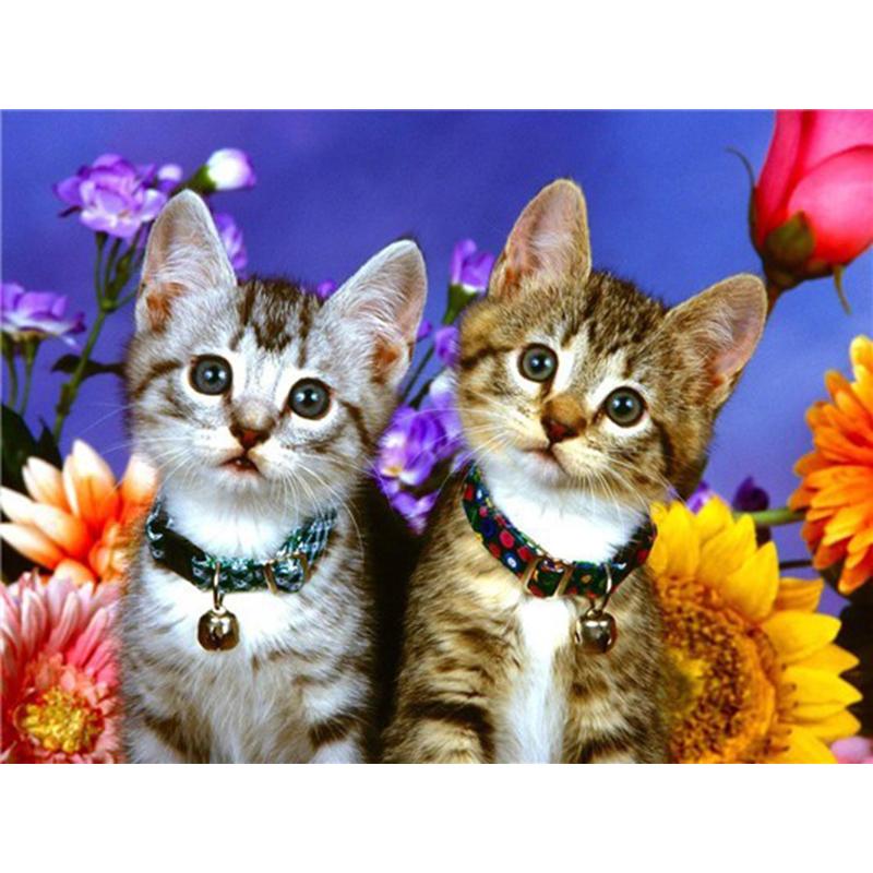 5D DIY Алмазная картина Набор Цветок Кошка Искусство Алмазная вышивка Стразы Украшения для дома