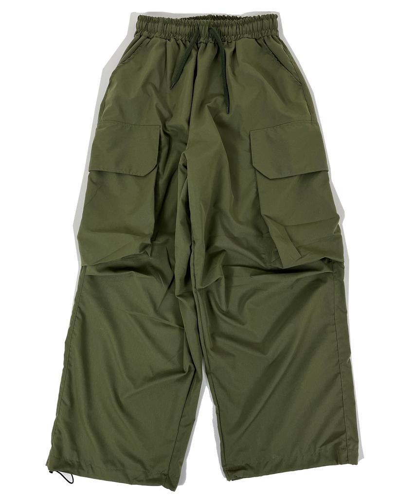 SK8ER ROCK Moreover Cargo Nylon Wide Pants Khaki
