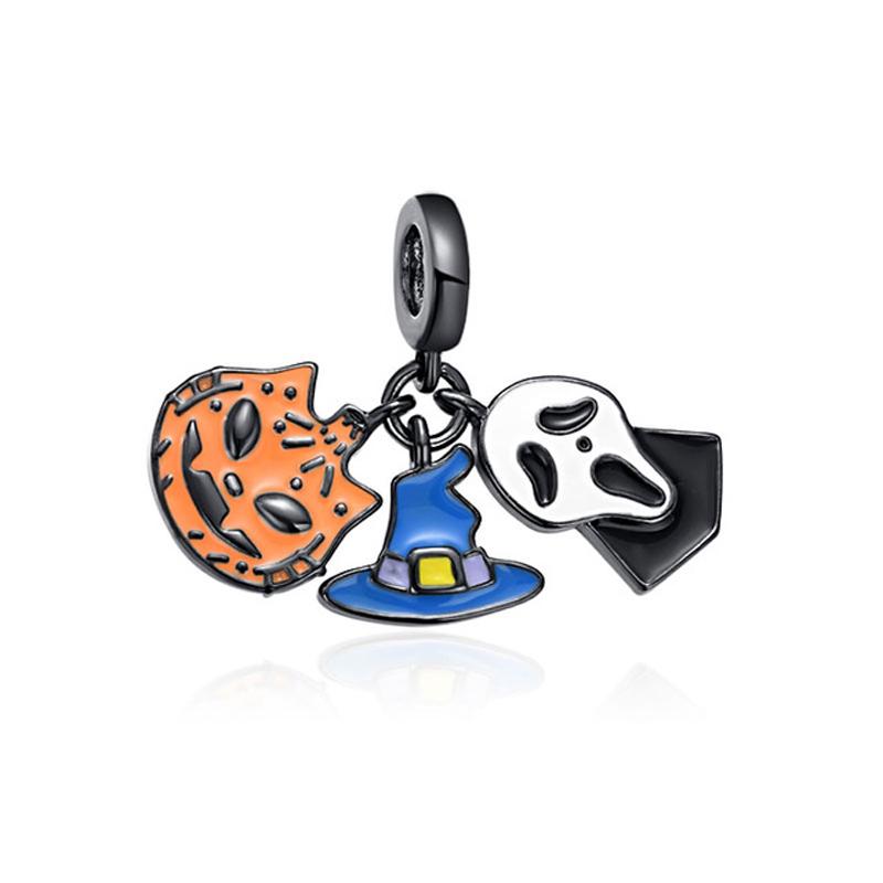 Новый медный шарм Fit Оригинальный браслет Аксессуары Женские украшения Серия Дня всех святых Тыквенная повозка Волшебная шляпа