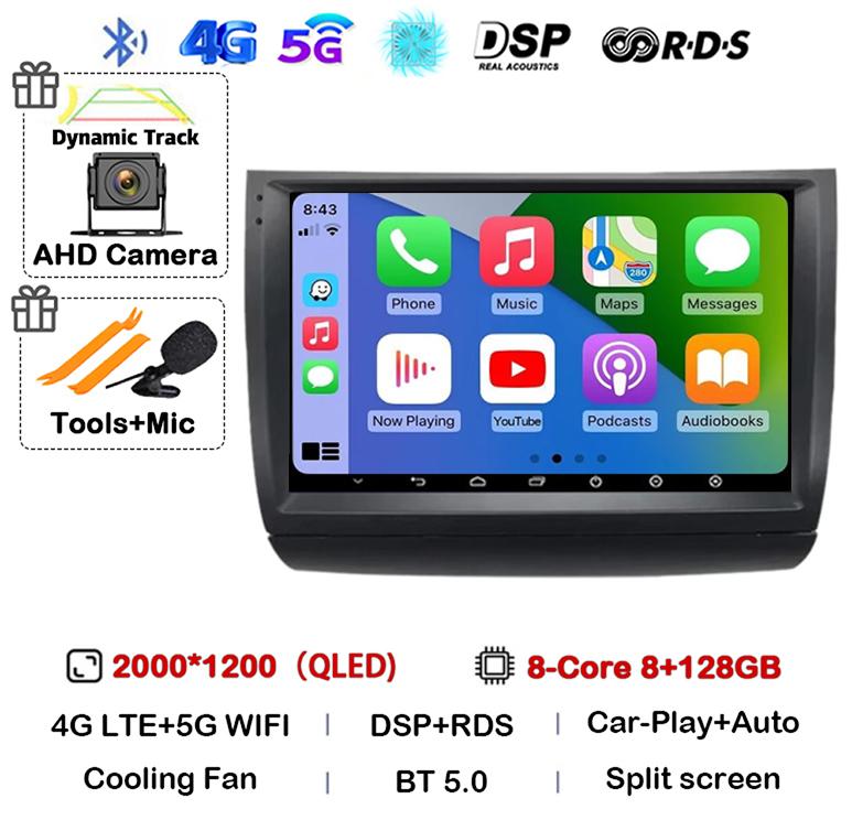 Android 14 Carplay Auto WIFI+4G автомобильное радио для Toyota Prius 20 2002-2009 мультимедийный проигрыватель GPS стерео 360 камера головное устройство аудио