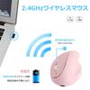 Cute 2.4GHz Wireless Vertical Mouse for Right-Handed Users, Medium Size, 80012001600 DPI, 6 Buttons, Optical Type-C Rechargeable, 400mAh Built-in