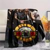 1 шт. Фланелевое одеяло с принтом Guns&Roses, Высокое качество, Удобное для всех сезонов, Декор для дома, Тепло и уют, Идеально для подарков